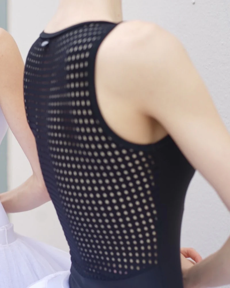 Jule Dancewear Pendeloque Dot Mesh Zip Front Tank Leotard - Womens - Black - Image 4