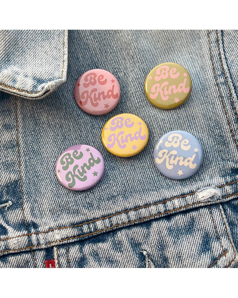 Kindness is Magic Be Kind Button Pin - Lilac - Image 3