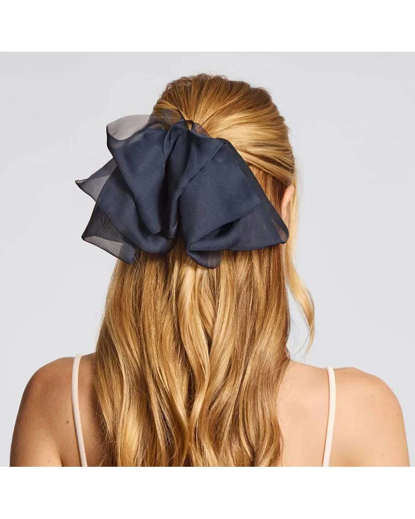 Kitsch Chiffon Bow Hair Clip - Blue Orchid - Image 3