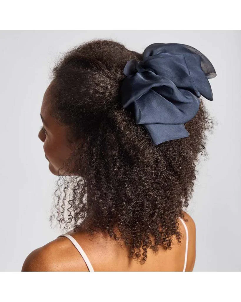 Kitsch Chiffon Bow Hair Clip - Blue Orchid - Image 4