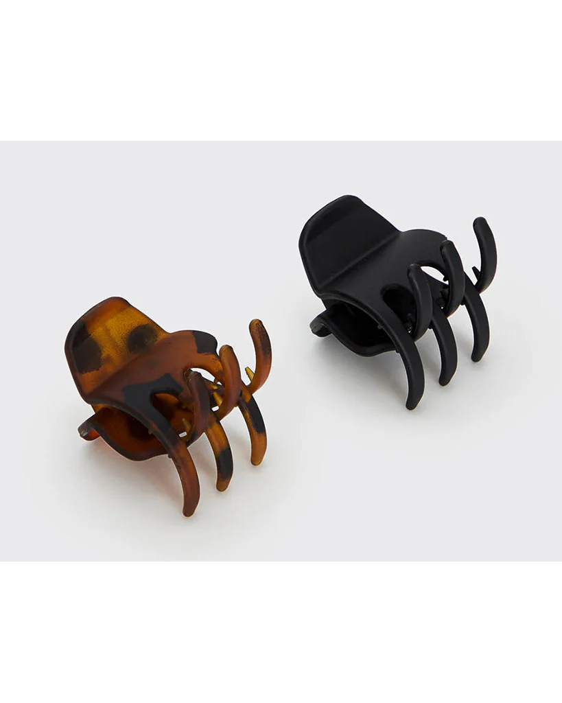 Kitsch Eco-Friendly Medium Claw Clip 2pc Set - Black & Tort - Image 2