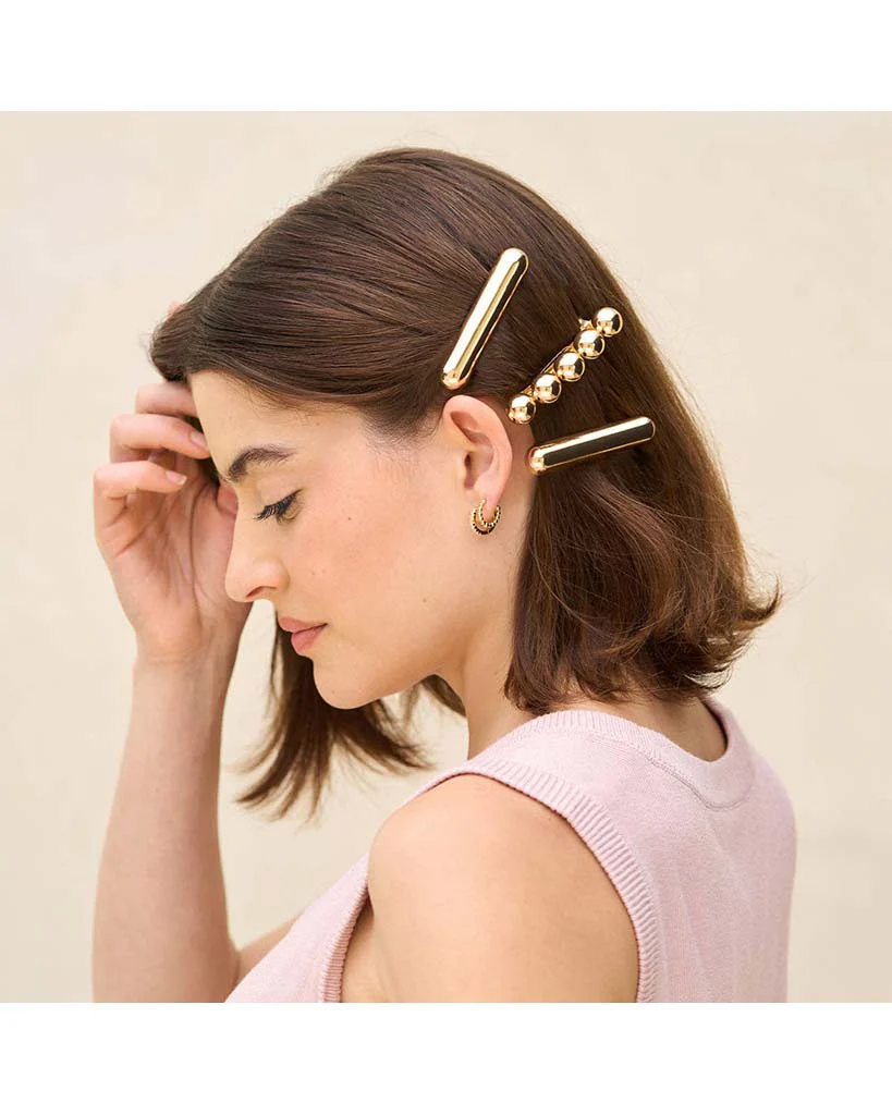 Kitsch Gold Metal Barrettes - Image 2