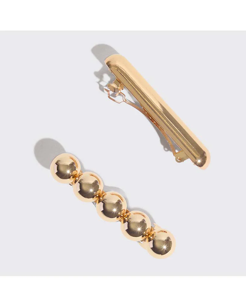 Kitsch Gold Metal Barrettes - Image 3