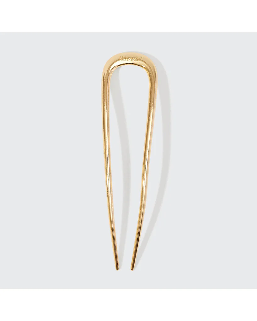 Kitsch Metal French Hair Pin 1pc - Gold - Image 2