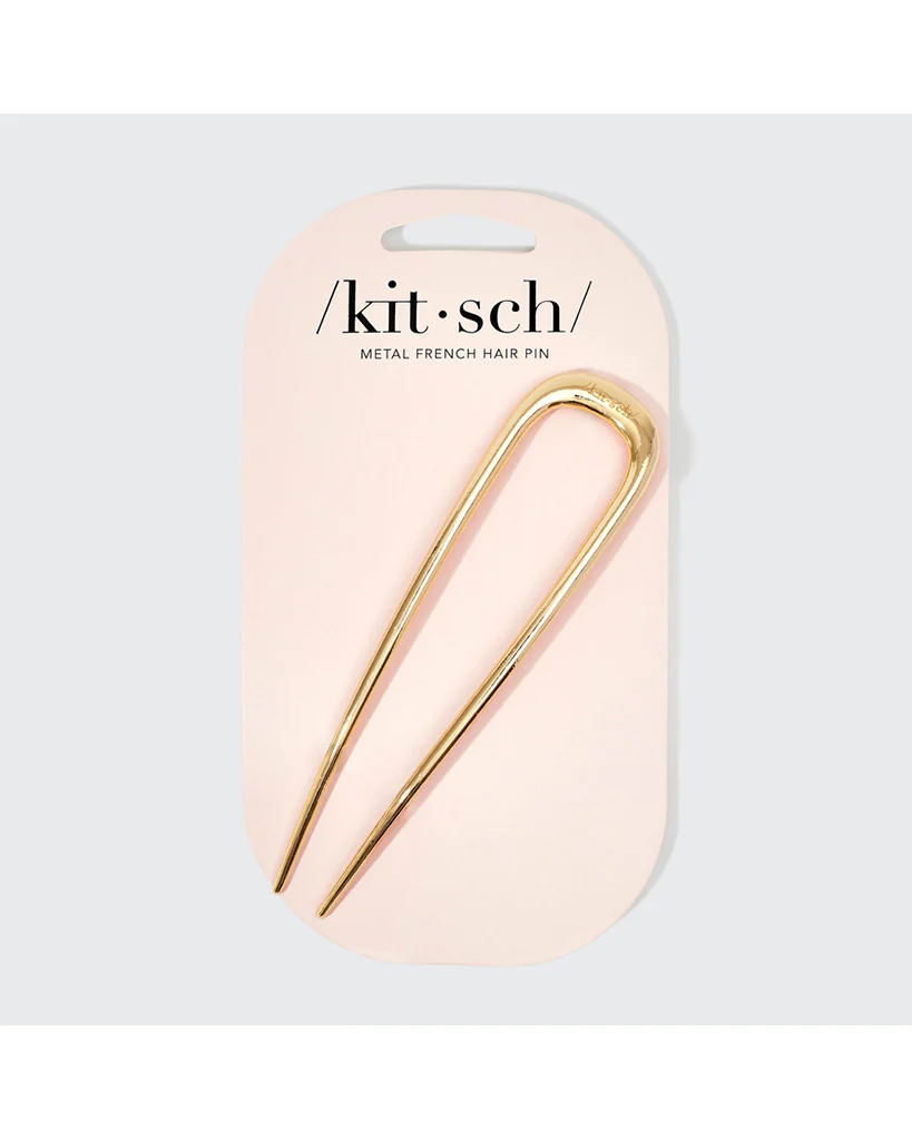 Kitsch Metal French Hair Pin 1pc - Gold - Image 3