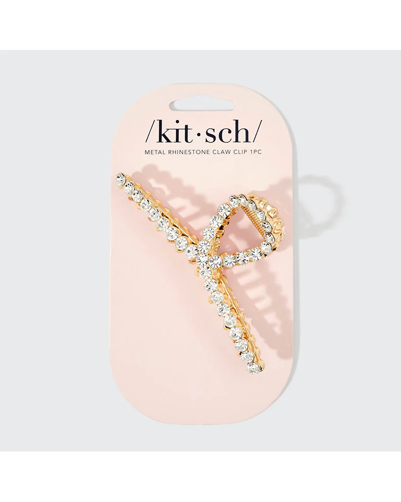 Kitsch Metal Rhinestone Loop Claw Clip 1pc - Gold