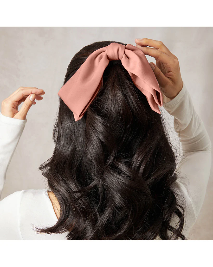 Kitsch Recycled Fabric Bow Hair Clip 1pc - Rosewood - Image 2