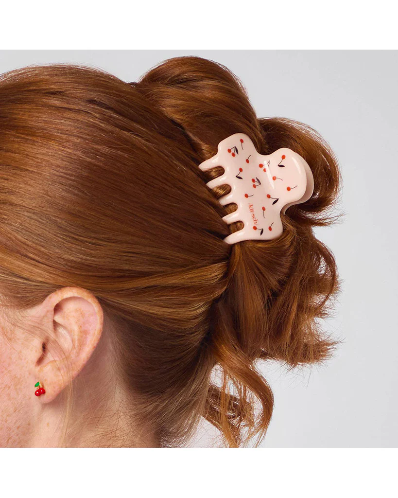 Kitsch Recycled Plastic Medium Cloud Clip - Cherry Print - Image 2