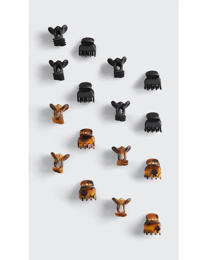 Kitsch Recycled Plastic Mini Classic Claw Clips 16pc - Black & Tort - Image 2