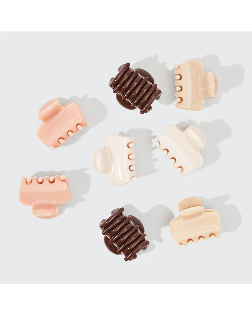 Kitsch Recycled Plastic Mini Cloud Claw Clips 8pc Set - Rosewood - Image 2