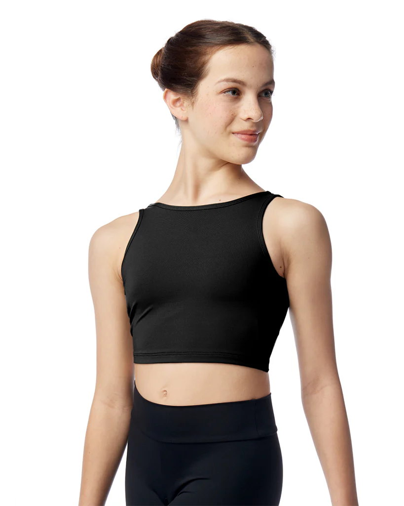 Lulli Dancewear Mary High Neck Scoop Back Longline Bra Crop Top - LUB851C Girls