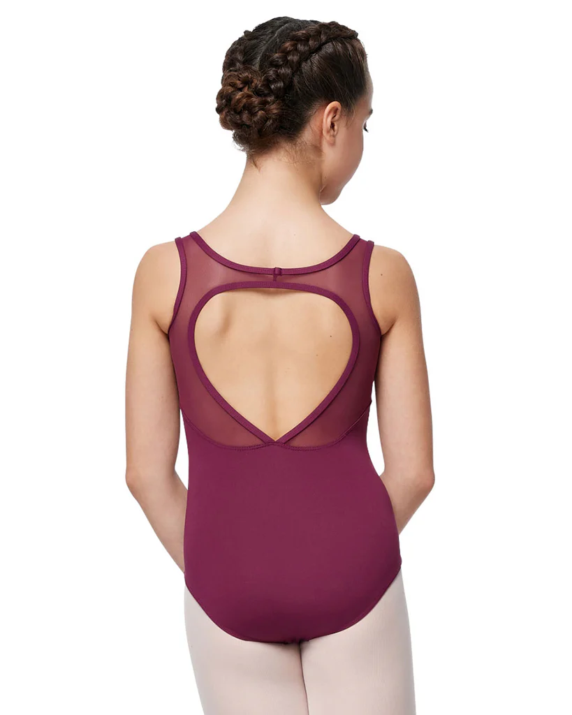 Lulli Dancewear Oksana High Neck Mesh Open Back Tank Leotard - LUB357C Girls - Image 2