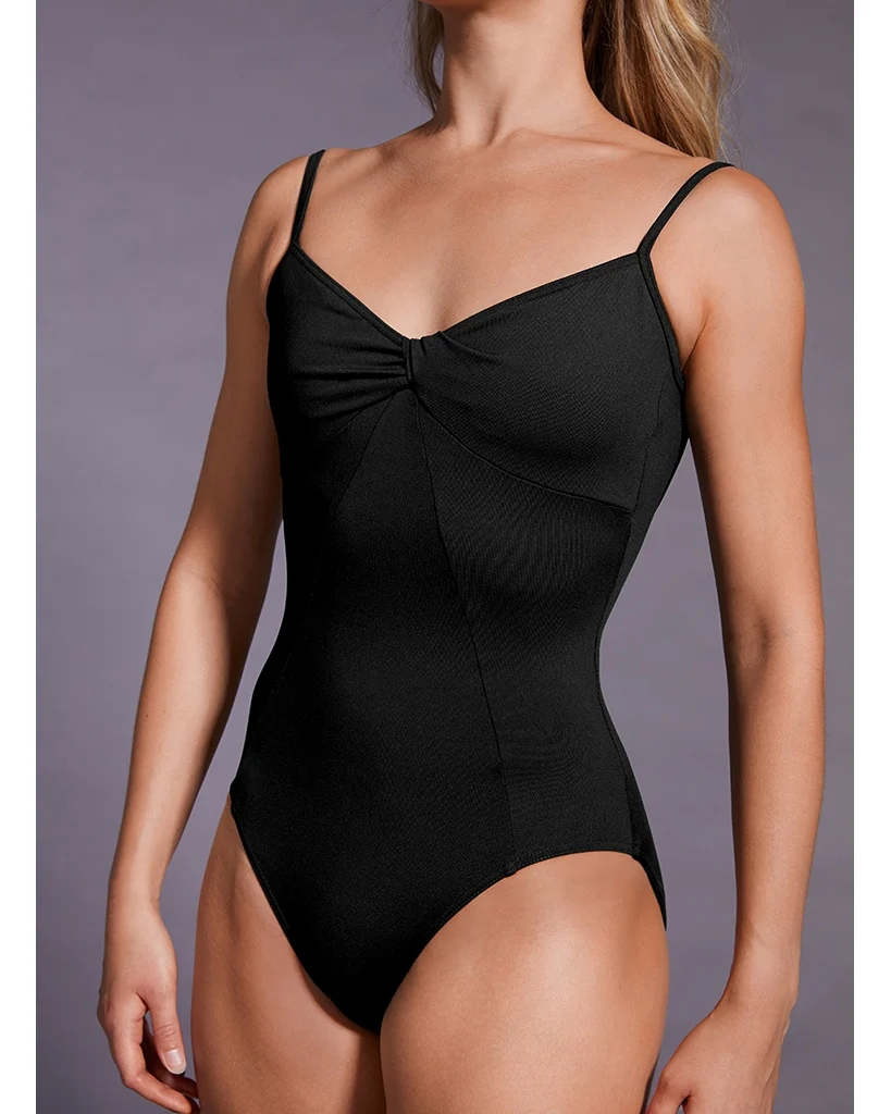 Mirella Black Label Twist Detail Paneled Low Back Camisole Leotard - MB7228 Womens - Image 2