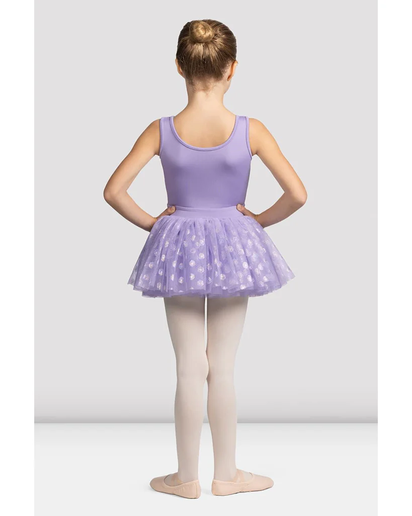 Mirella Sweetheart Neck Floral Iridescent Printed Mesh Tank Tutu Ballet Dress - M490C Girls - Image 2