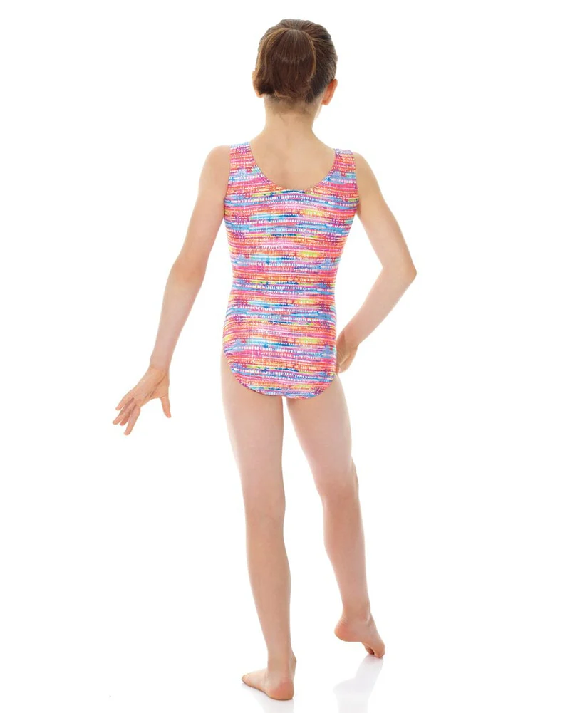 Mondor Metallic Print Gymnastic Tank Leotard - 27822C Girls - Image 12