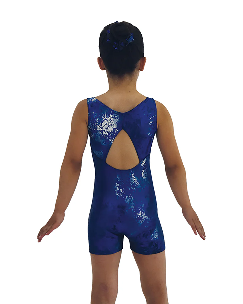 Mondor Abstract Print Gymnastic Biketard - 7808C - Ice Cave Print Girls - Image 2