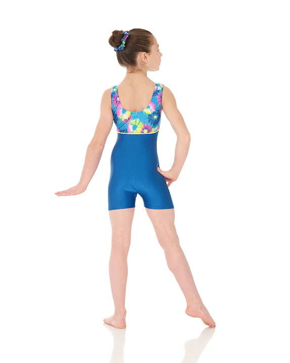 Mondor Combination Print Gymnastic Biketard - 27845C Girls - Image 2