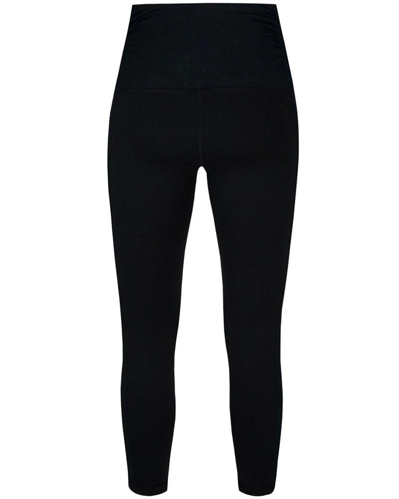 Nux Active Reversible Kent Capri Legging - P3013R Womens - Black Ink/Heather Grey - Image 2