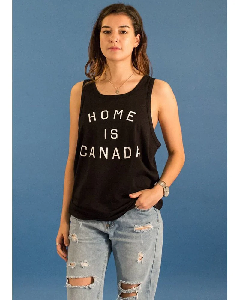 Peace Collective Home Is Canada Tank Top - Womens/Mens - Black - Image 3