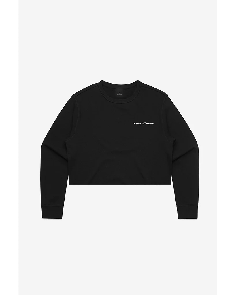 Peace Collective Home is Toronto Minimal Logo Cropped Crewneck - Womens - Black
