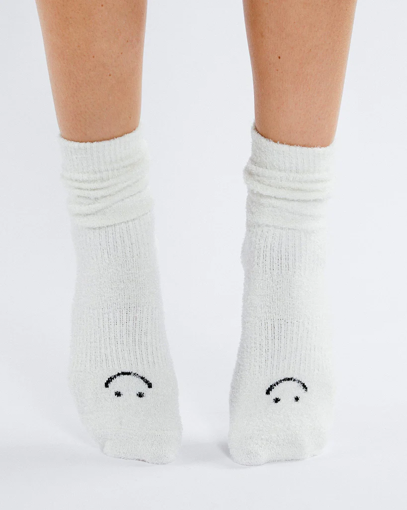 Pointe Studio Happy Cloud Crew Grip Ankle Sock - Womens - Bone - Image 4