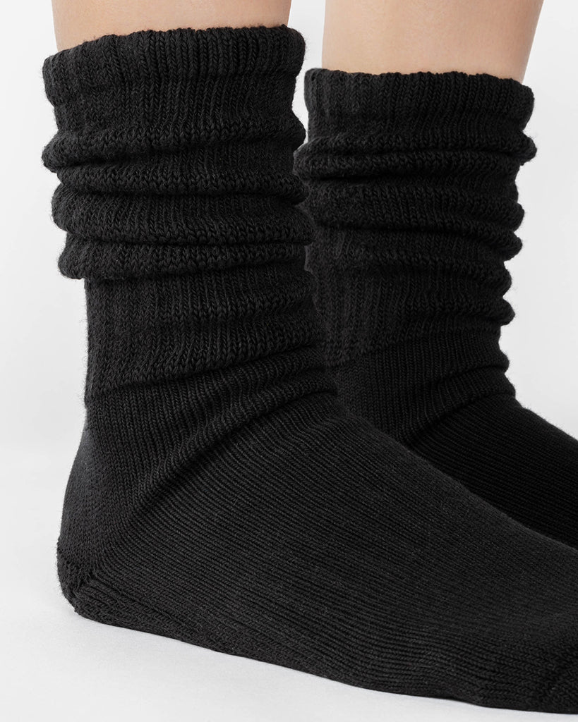 Pointe Studio Slouch Crew Grip Sock - Womens - Black - Image 4