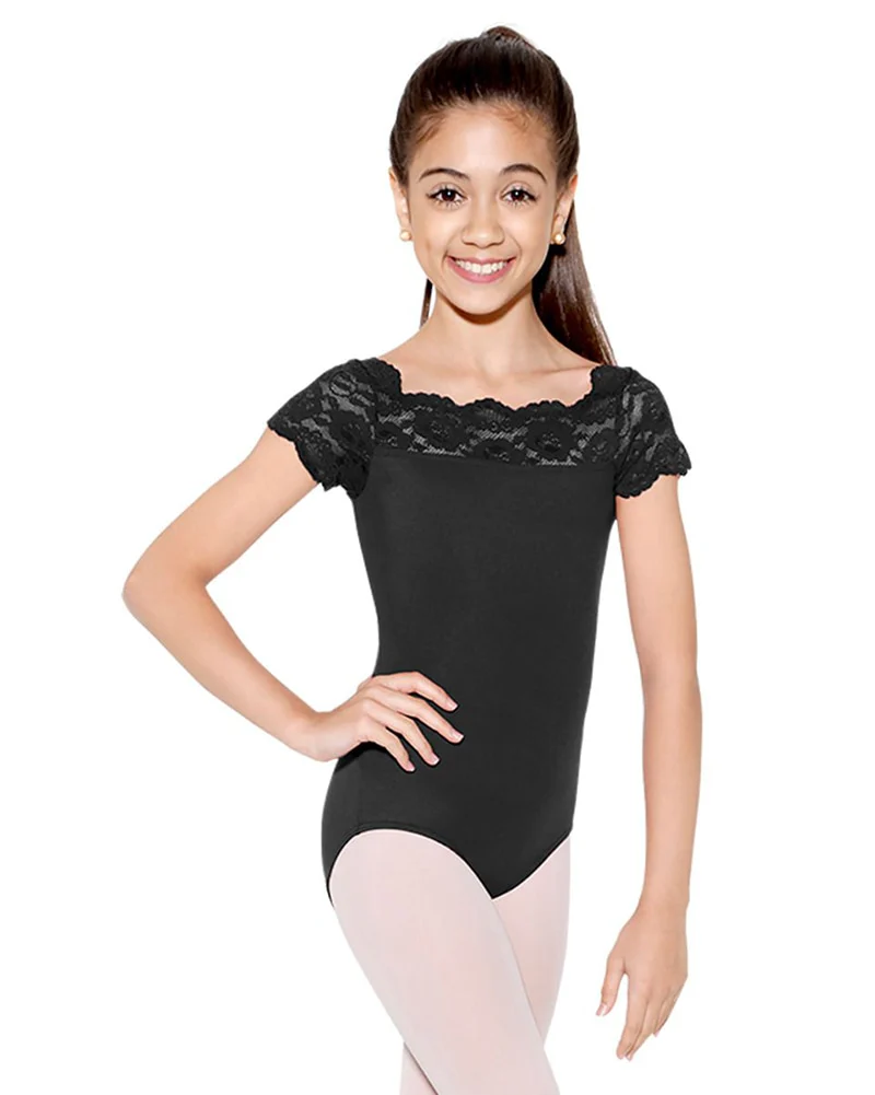 So Danca Tilly Stretch Lace Cap Sleeve Leotard - SL17 Girls - Image 3