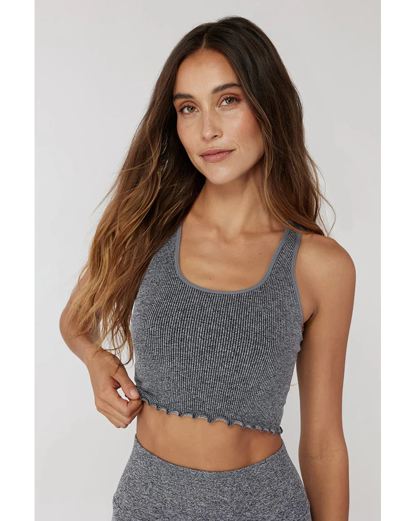 Spiritual Gangster Amor Crop Tank - Womens - Heather Grey - Image 4