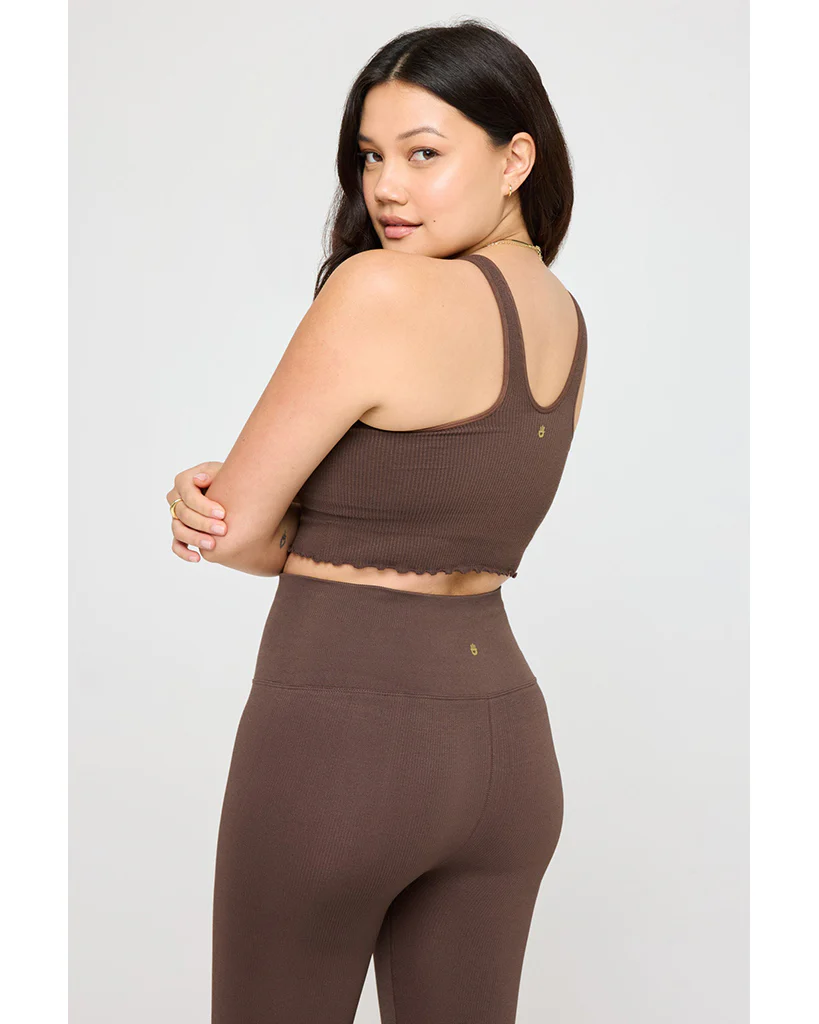 Spiritual Gangster Amor Crop Tank - Womens - Mocha - Image 2