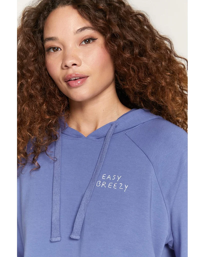 Spiritual Gangster Breezy Luna Crop Hoodie - SU10421006 - Womens - Iris - Image 4