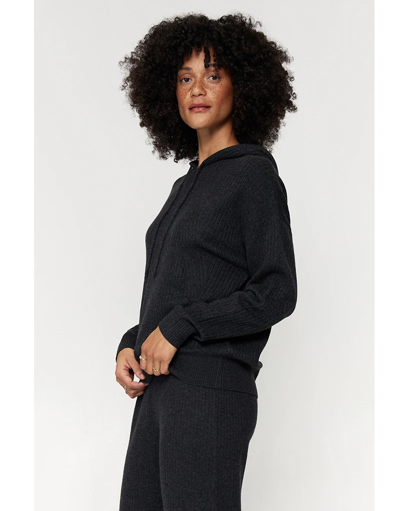 Spiritual Gangster Houston Rib Hoodie - FA20421007 - Womens - Vintage Black - Image 2