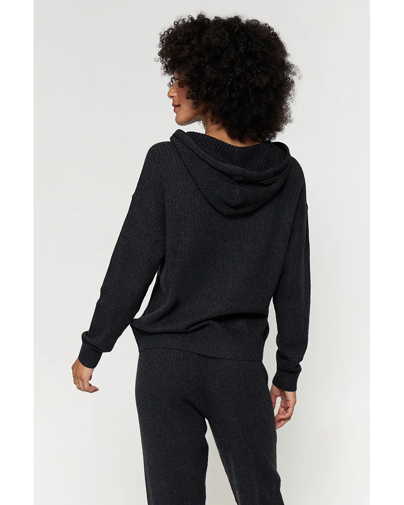 Spiritual Gangster Houston Rib Hoodie - FA20421007 - Womens - Vintage Black - Image 3