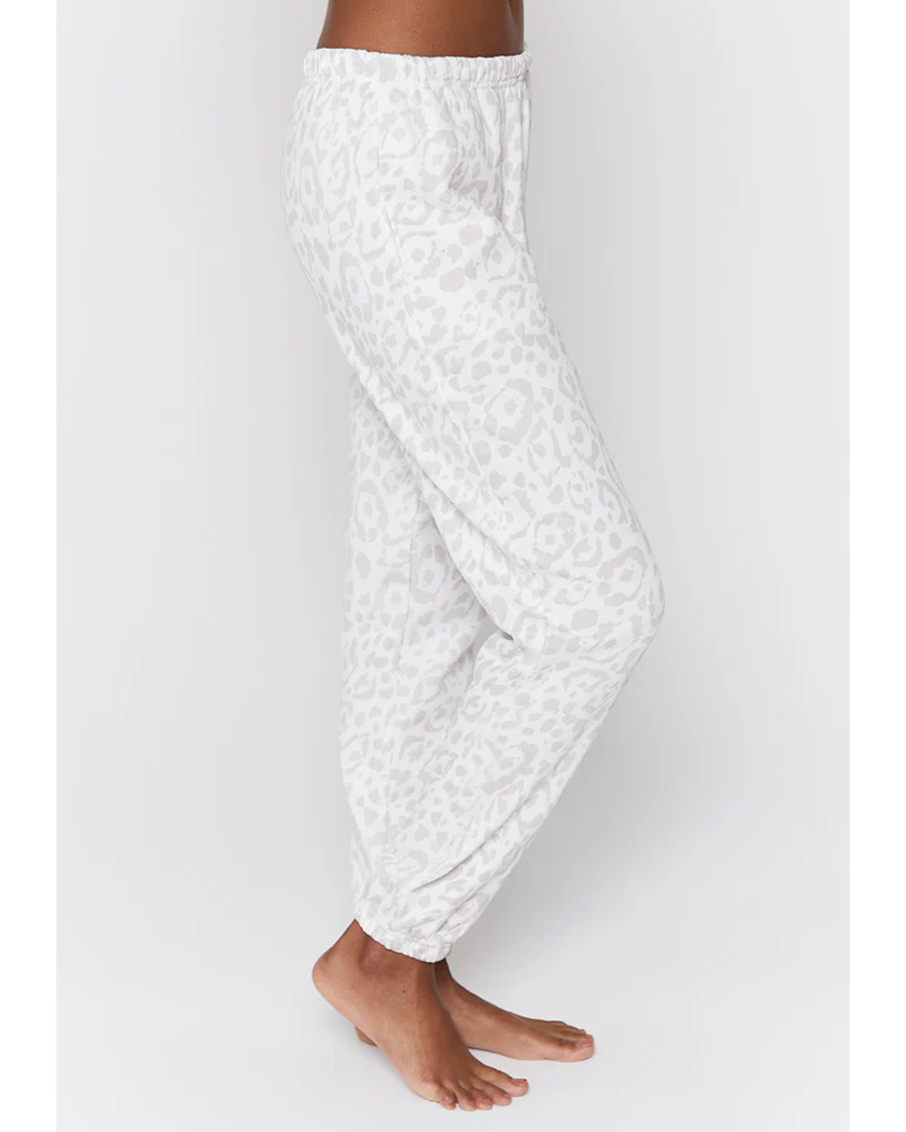 Spiritual Gangster Laguna Sweatpants - Womens - Snow Leopard Print - Image 2