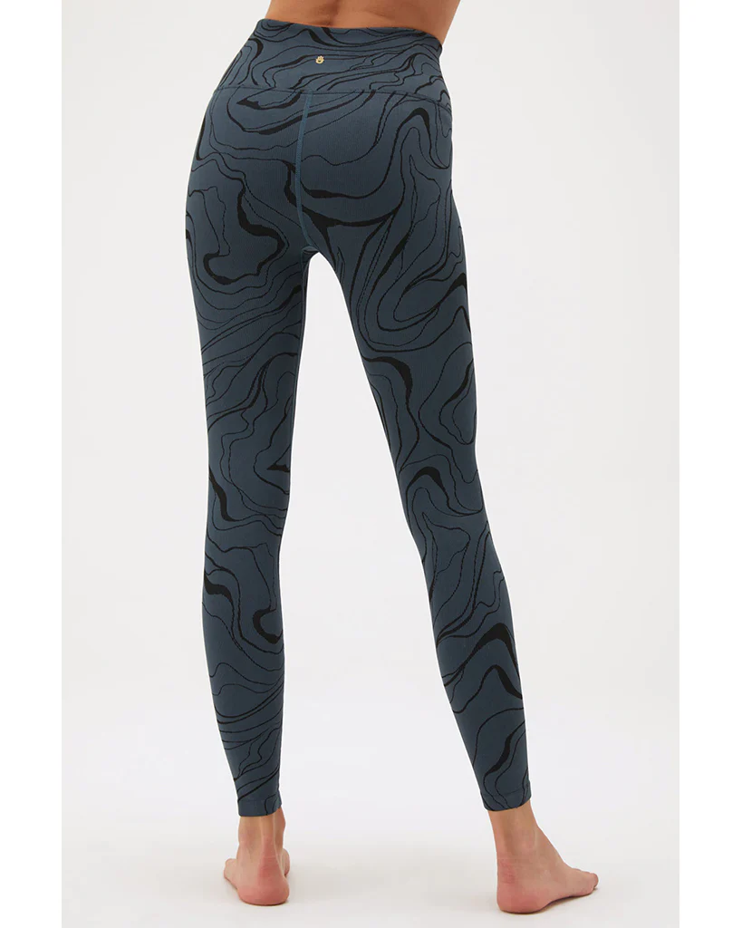 Spiritual Gangster Love Sculpt Jacquard Legging - Womens - Deep Sea Blue Swirl Print - Image 3