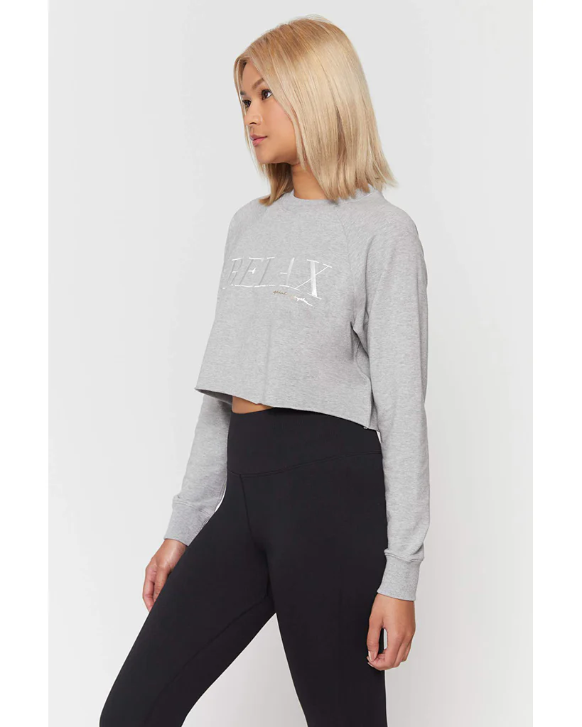 Spiritual Gangster Relax Izzy Crop Crew Sweatshirt - HO10417028 - Womens - Heather Grey - Image 2