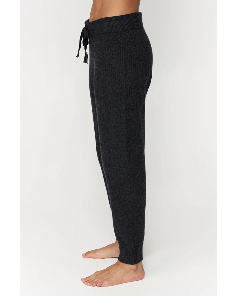 Spiritual Gangster Rib Knit Jogger Sweatpants - FA20409012 - Womens - Vintage Black - Image 2