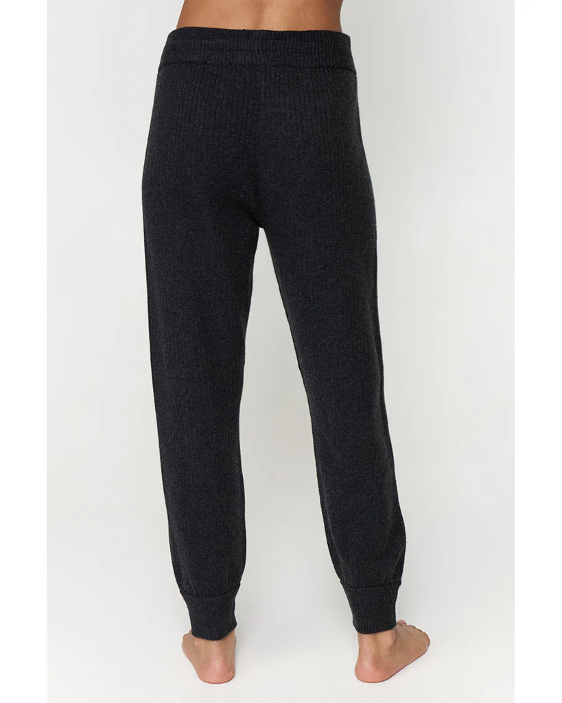 Spiritual Gangster Rib Knit Jogger Sweatpants - FA20409012 - Womens - Vintage Black - Image 3