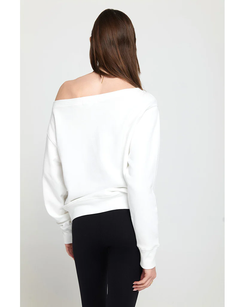 Spiritual Gangster Vida Off Shoulder Sweatshirt - SP40417016  - Womens - White - Image 2