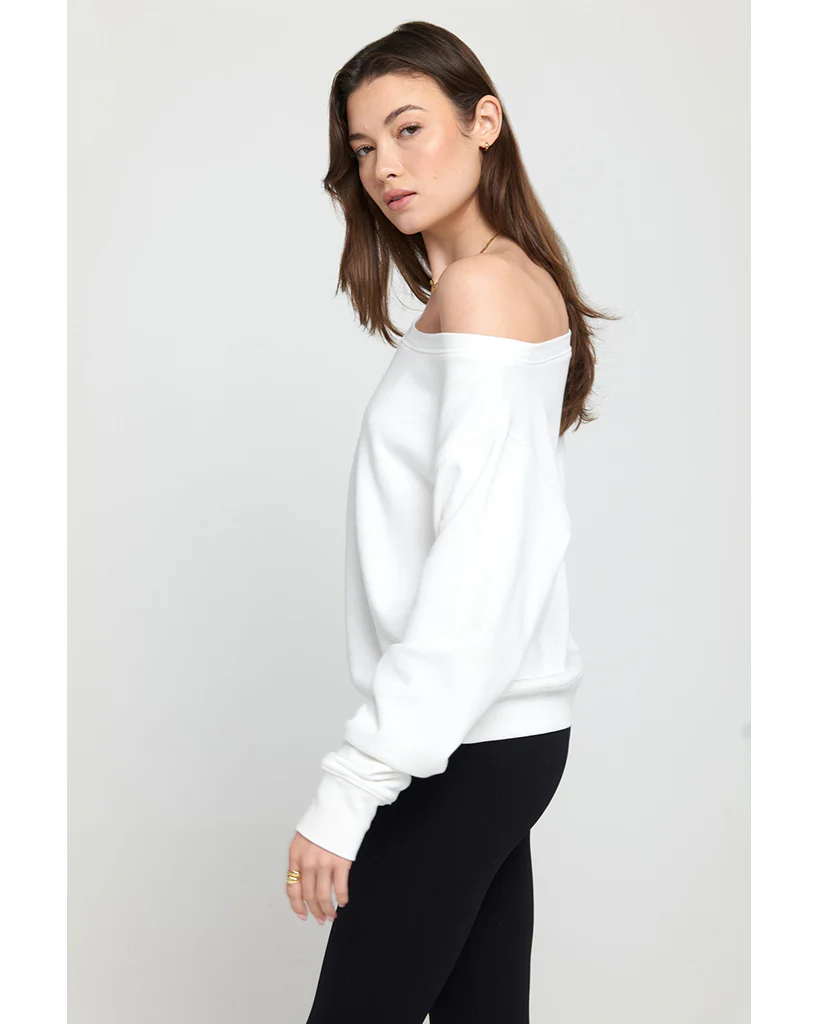 Spiritual Gangster Vida Off Shoulder Sweatshirt - SP40417016  - Womens - White - Image 3
