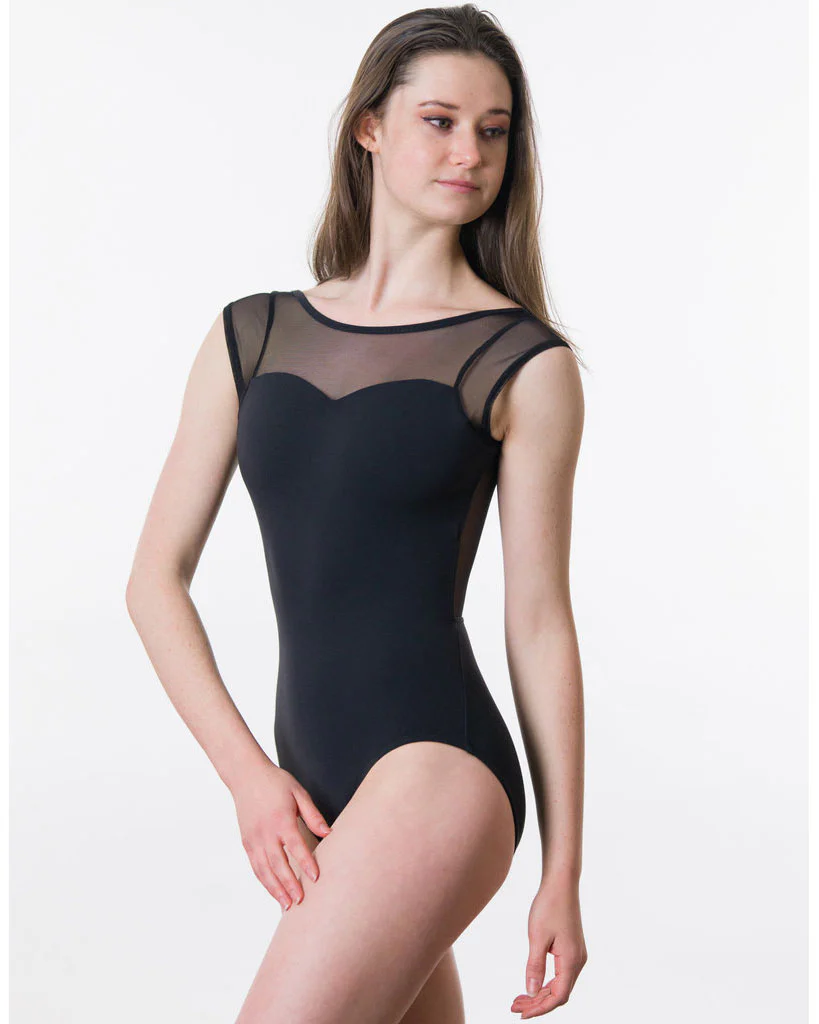 Suffolk Illusion Sweetheart Mesh Cap Sleeve Leotard - 2287A Womens