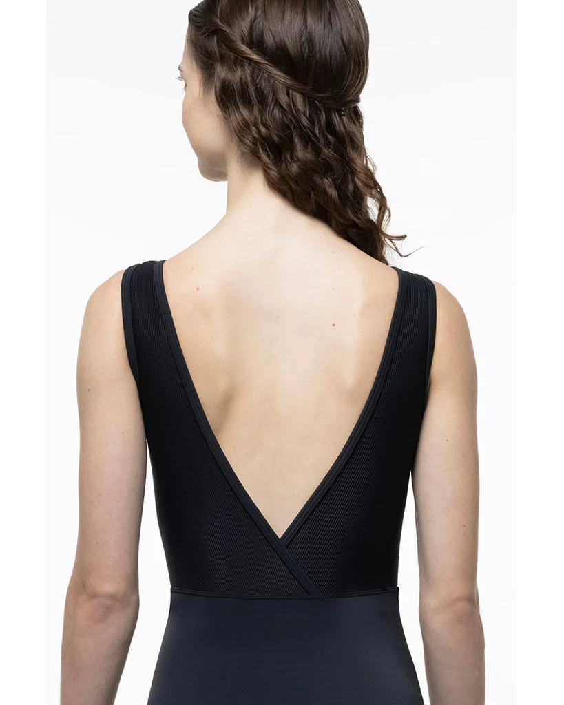 Suffolk Wall St. Collection Bateau Neck Ribbed Accents V Back Tank Leotard - 2752A Womens - Image 4