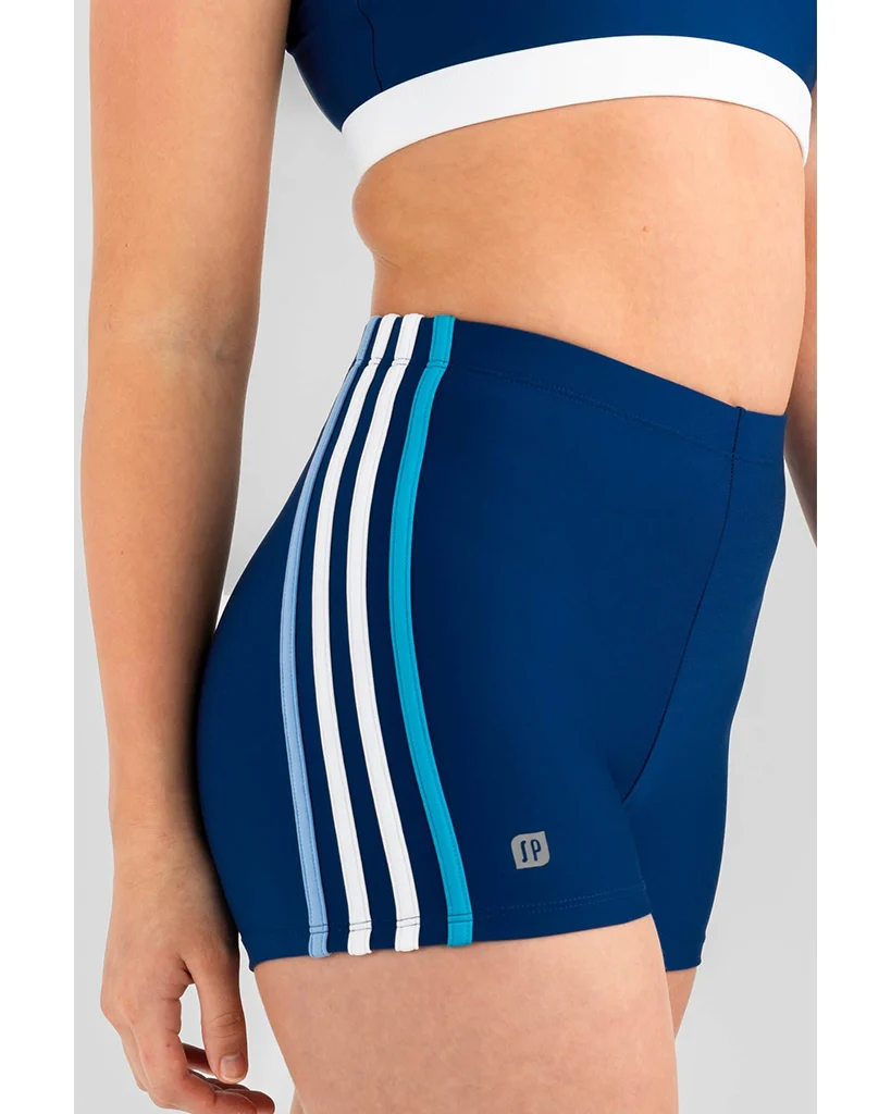 Sylvia P Ellis Side Stripe Shorts - Girls - Navy / White - Image 4
