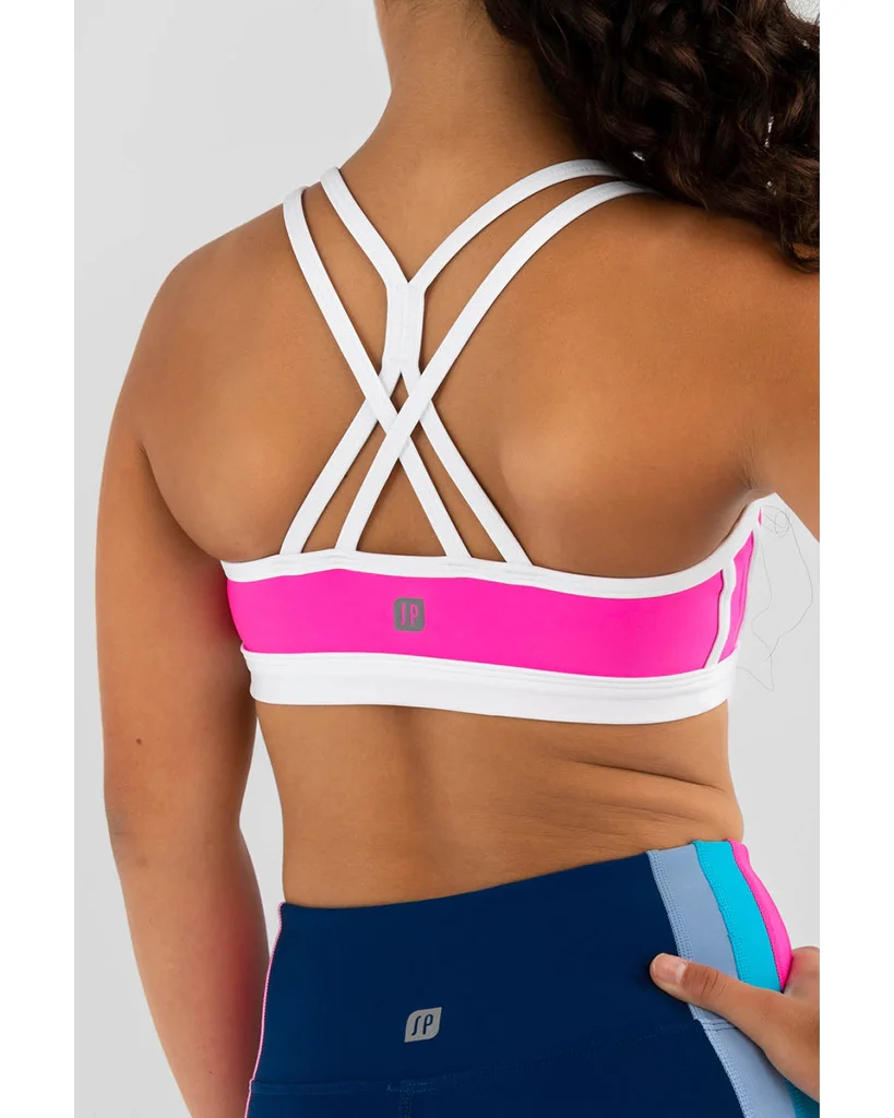 Sylvia P Shae Crop Top - Girls - Neon Pink / White - Image 3