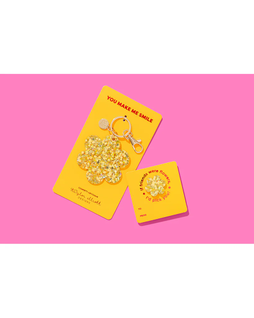 Taylor Elliott Designs Flower Keychain - Gold Confetti - Image 2