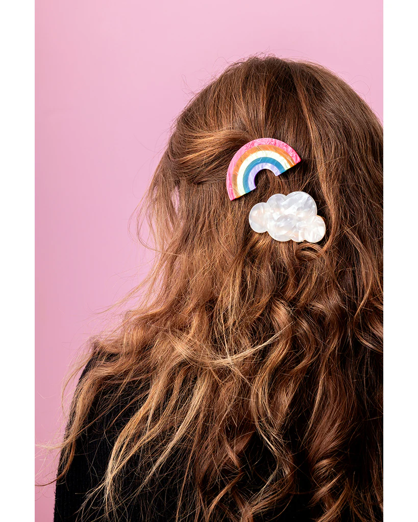 Taylor Elliott Designs Hair Clip 2pc Set - Pearl Rainbow + Cloud - Image 2