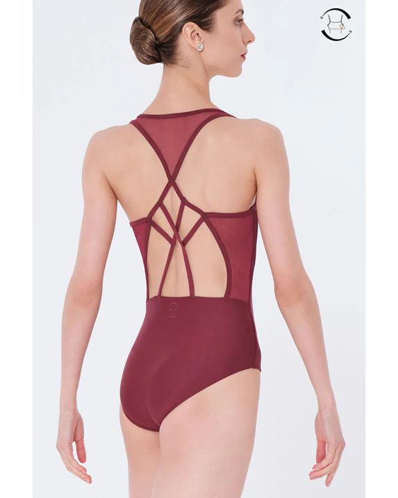 Wear Moi Neoma V Neck Strappy Mesh Back Tank Leotard - Womens - Image 5