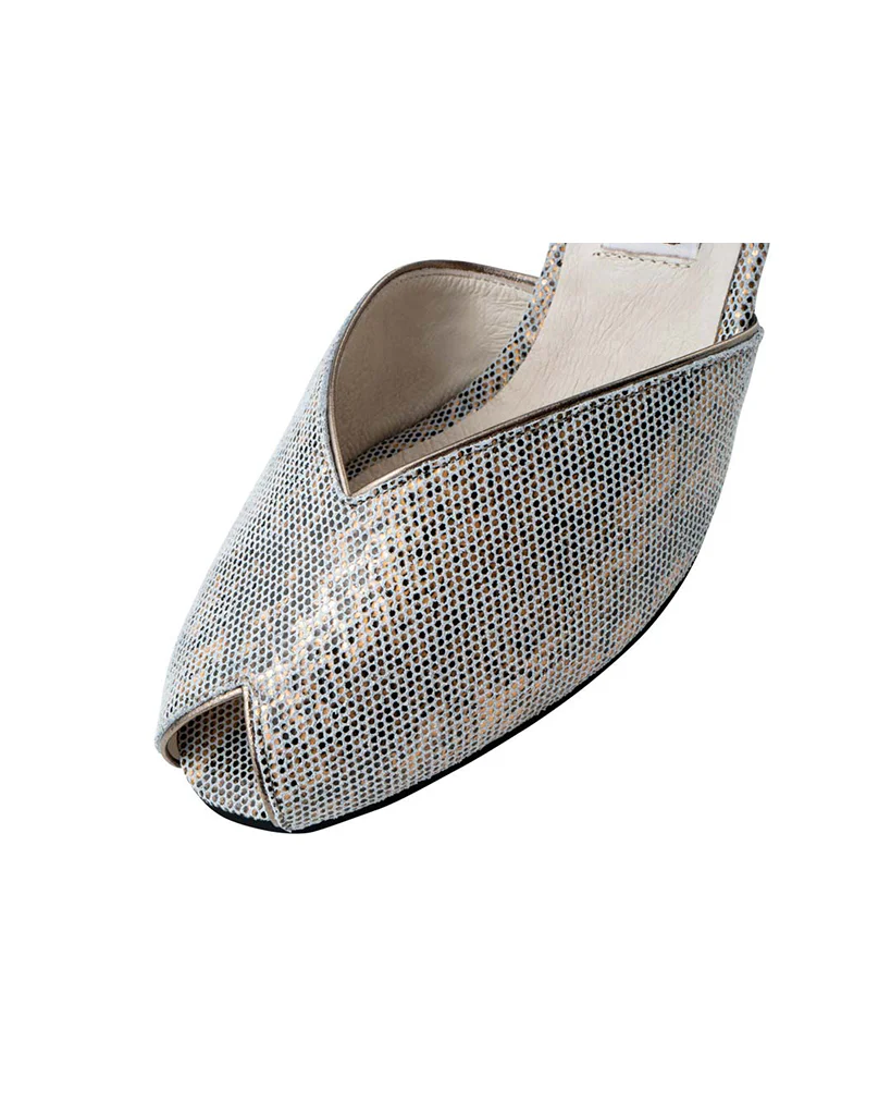 Werner Kern Asta Peep Toe Shimmering Suede Leather 6.5 cm Latin Ballroom Shoes - Womens - Asta 65 Shark Antik - Image 3