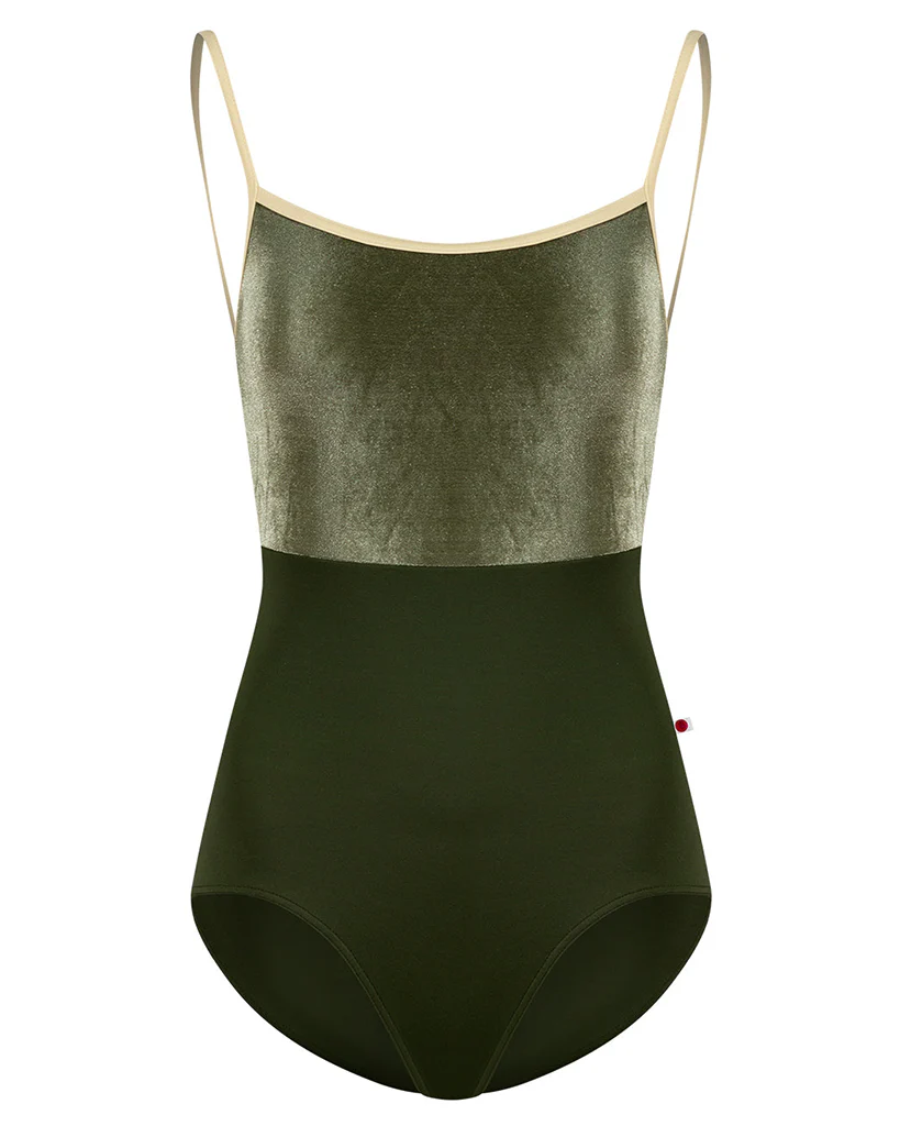 Yumiko Daniela Duo with Velvet Cross Strap Camisole Leotard - Womens - Jungle / Safari / Vanilla