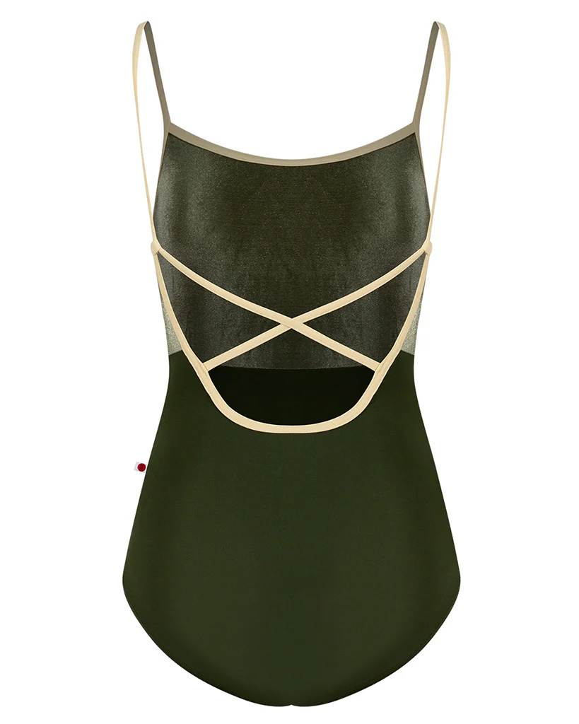 Yumiko Daniela Duo with Velvet Cross Strap Camisole Leotard - Womens - Jungle / Safari / Vanilla - Image 2