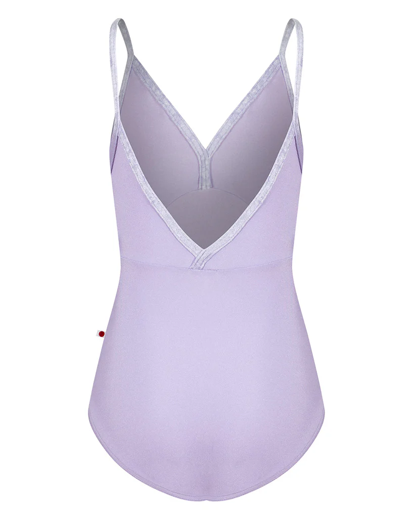 Yumiko Daria with Crushed Velvet Trim V Neck Camisole Leotard - Girls - Poem / Angelic - Image 2